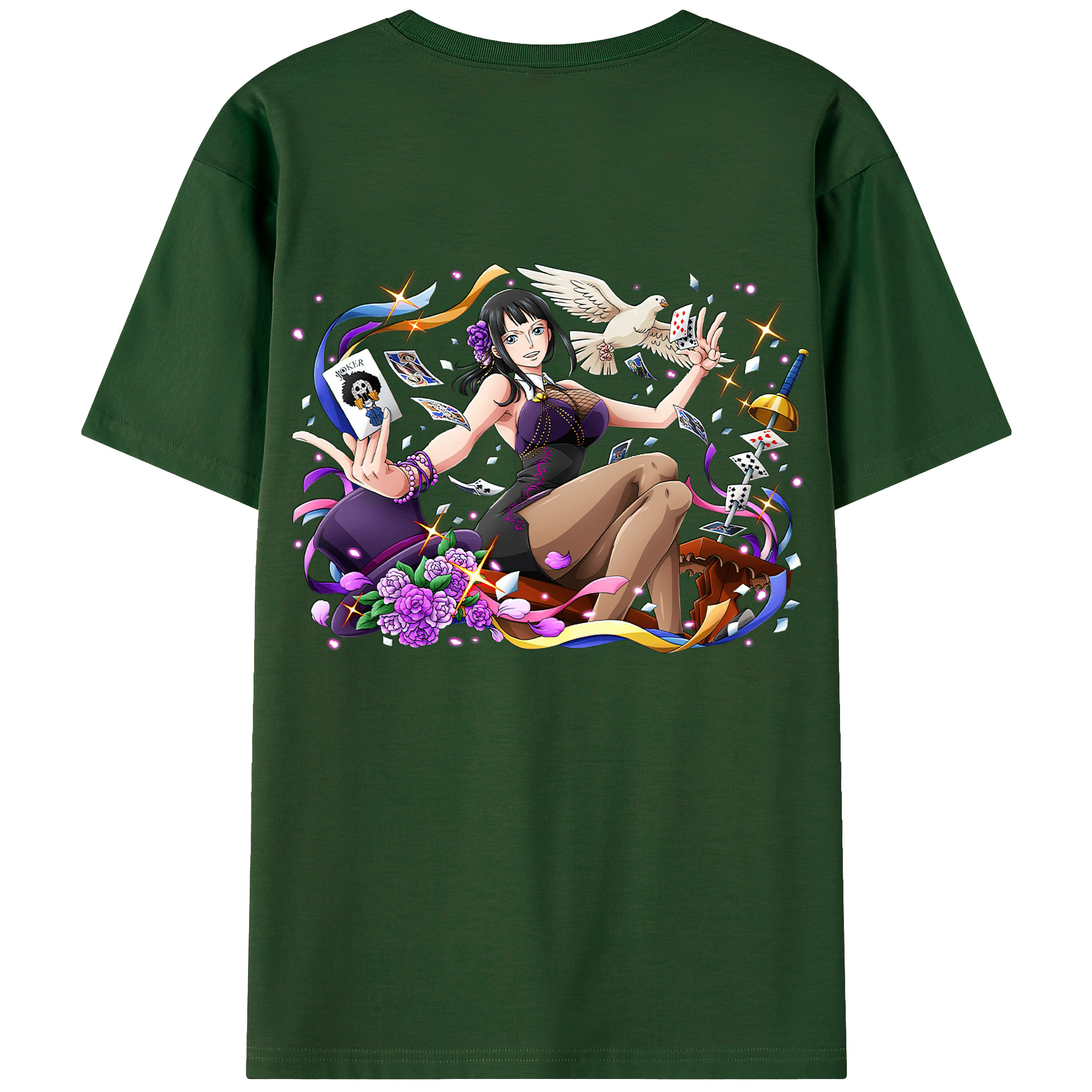 ワンピース ニコ・ロビン ONE PIECE Nico Robin 綿100％半袖Tシャツ（背面プリント）